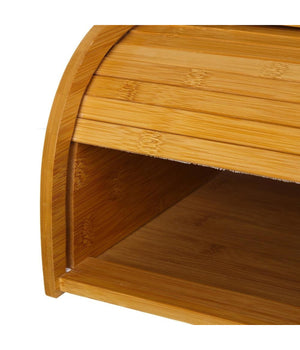 Portapane In Legno Di Bambu' Cucina Cassetto Porta Pane Con Apertura Serrandina         