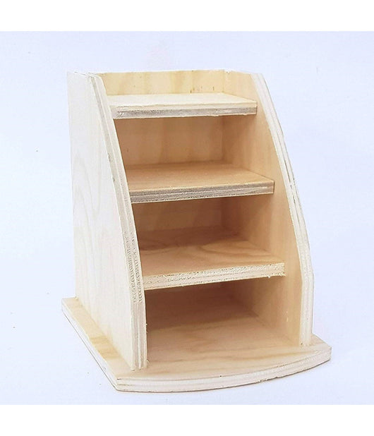 Portapenne 3 Scomparti Orizzontali Legno  63818 Organizer Cosmetici Make Up         