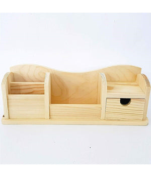 Portapenne 5 Spazi Cassetto Legno  63813 Organizzatore 28x8x7cm Portaoggetti         