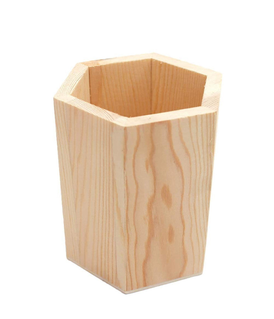 Portapenne Legno Esagonale  64888 Organizer H11.5cm Penne Contenitore         