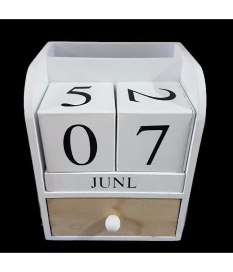 Portapenne Oggetti Con Cassetto Datario Legno Country Chic Design Arredo         