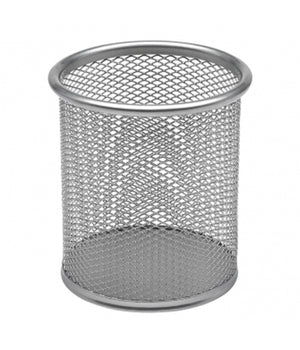 Portapenne Tondo Da Scrivania Metallo Rete 8.5x10 Porta Penne Ufficio Scrivania         