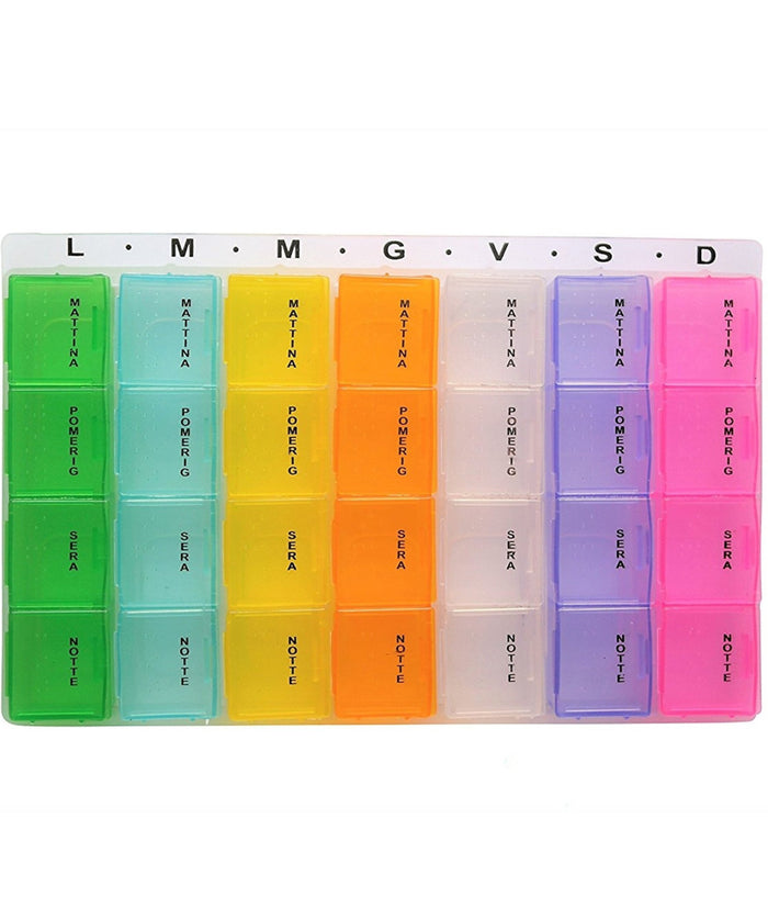 Portapillole Porta Pillole Pill Box 7 Giorni Settimanale Mattina Pomeriggio Sera         