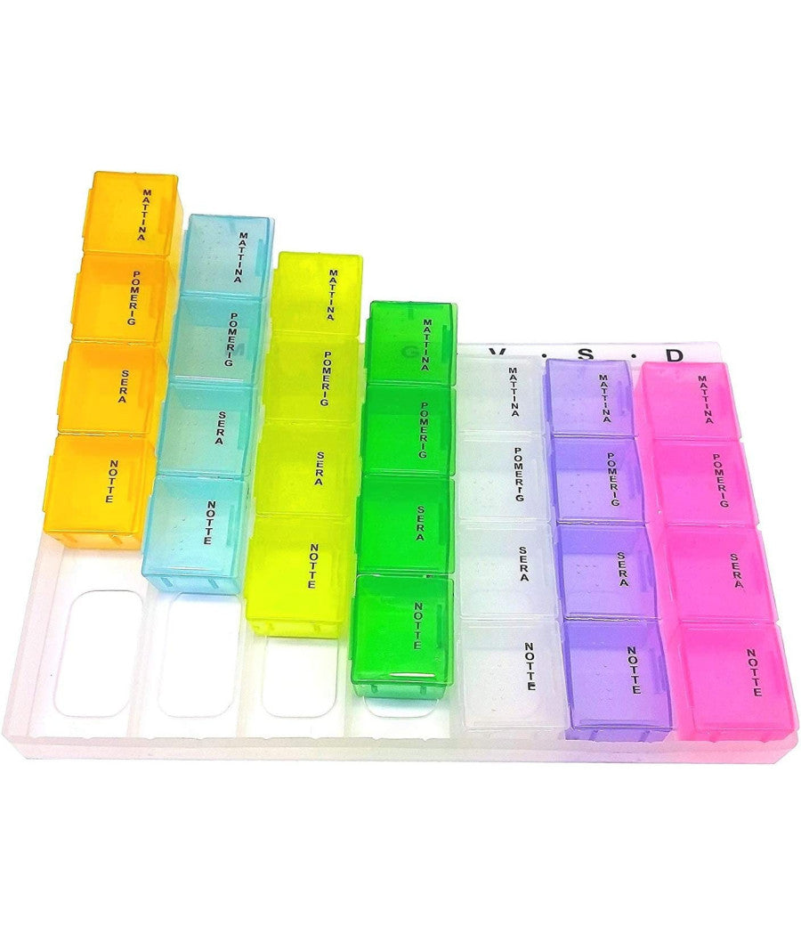 Portapillole Porta Pillole Pill Box 7 Giorni Settimanale Mattina Pomeriggio Sera         