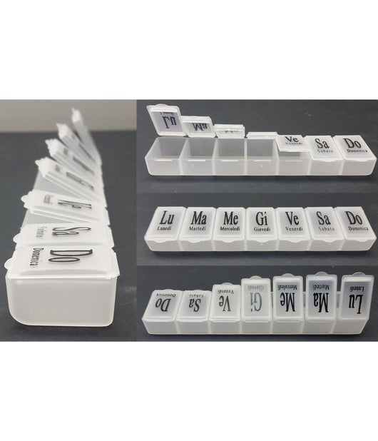 Portapillole Porta Pillole Pill Box 7 Giorni Settimanale Scatola 7 Scomparti         