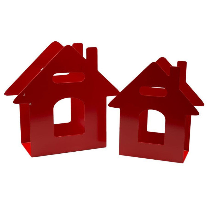 Portariviste metallo casetta 1-2 rosso cm 29x12h29
