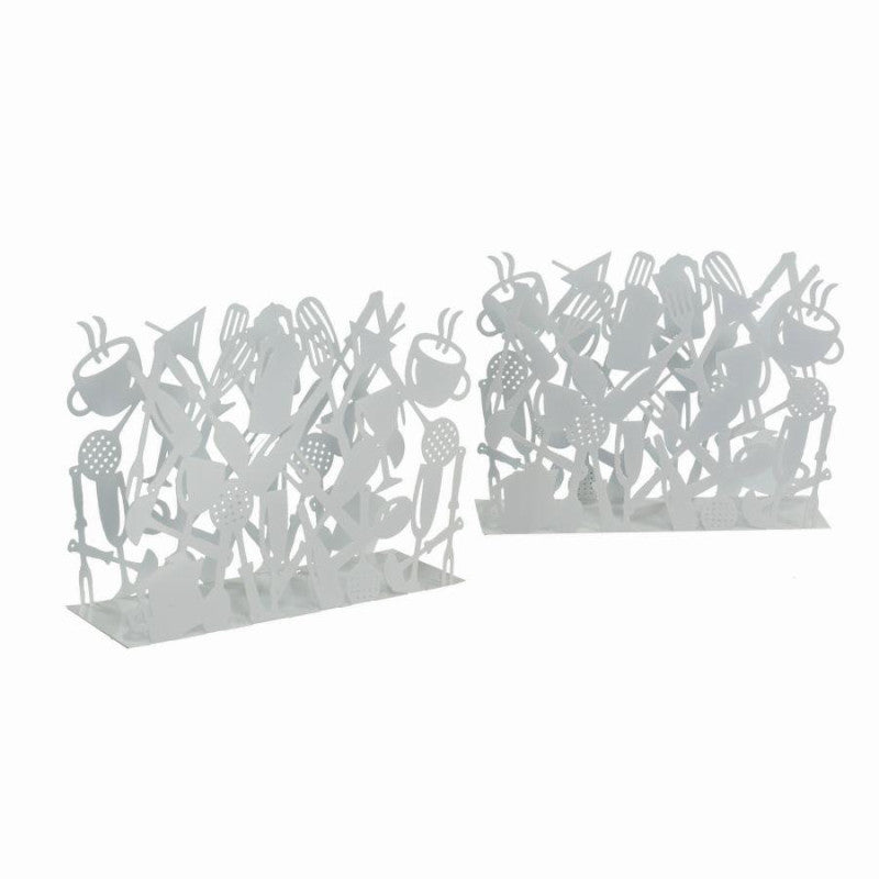 Portariviste metallo posate 1-2 bianco cmcm 35x12h26