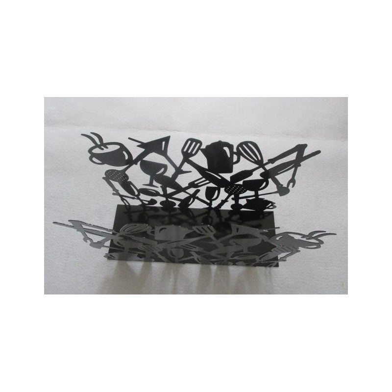 Portariviste metallo posate 1-2 nero cm 35x12h26