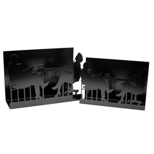 Portariviste metallo sagome 1-2 nero cm 35x12h24