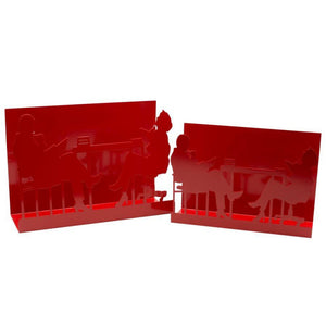 Portariviste metallo sagome 1-2 rosso cm 35x12h24