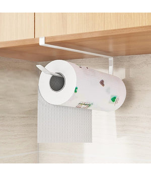 Portarotolo 27cm Sottopensile Senza Forare Per Cucina Bagno Porta Asciugamano  Bianco       