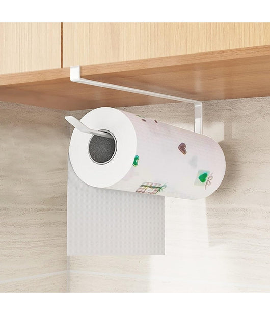 Portarotolo 27cm Sottopensile Senza Forare Per Cucina Bagno Porta Asciugamano         