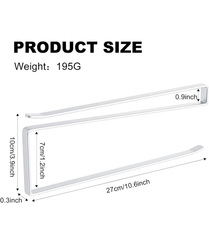 Portarotolo 27cm Sottopensile Senza Forare Per Cucina Bagno Porta Asciugamano         