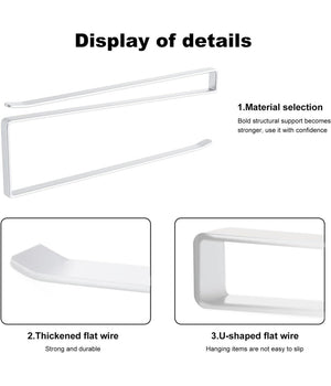 Portarotolo 27cm Sottopensile Senza Forare Per Cucina Bagno Porta Asciugamano         