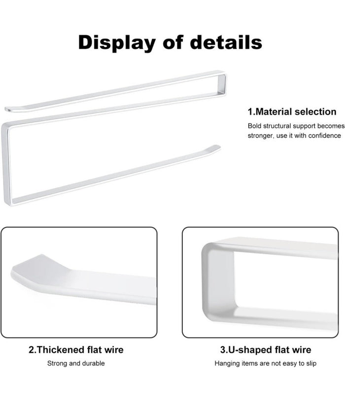 Portarotolo 27cm Sottopensile Senza Forare Per Cucina Bagno Porta Asciugamano         