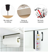 Portarotolo 27cm Sottopensile Senza Forare Per Cucina Bagno Porta Asciugamano  Nero       