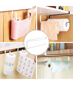 Portarotolo 27cm Sottopensile Senza Forare Per Cucina Bagno Porta Asciugamano  Bianco       