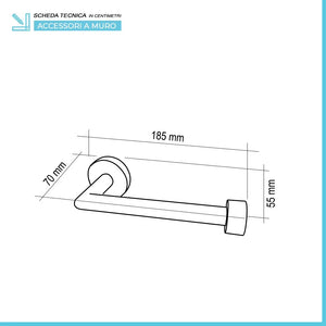 Portarotolo carta igienica a muro nero in acciaio e bambù Haiti