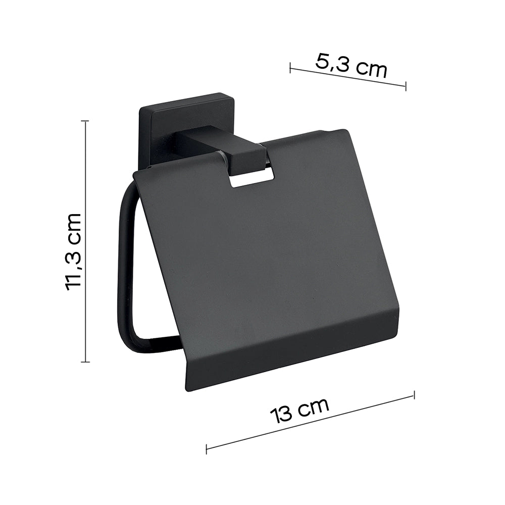 Portartolo coperto a muro Gedy in acciaio nero opaco | Atena