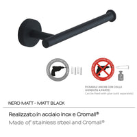 Portarotolo rose nero matt | stile contemporaneo e resistente