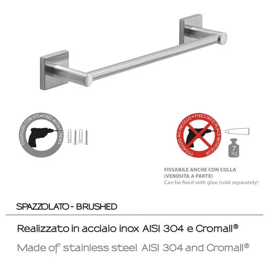 Portasalviette 30 cm in acciaio inox satinato spazzolato - fuji gedy