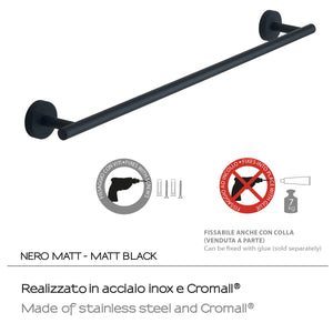 Portasalviette 60 cm rose nero matt | design raffinato per il tuo bagno