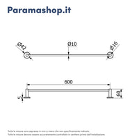 Porta salviette a muro 50cm nickel spazzolato | Satin