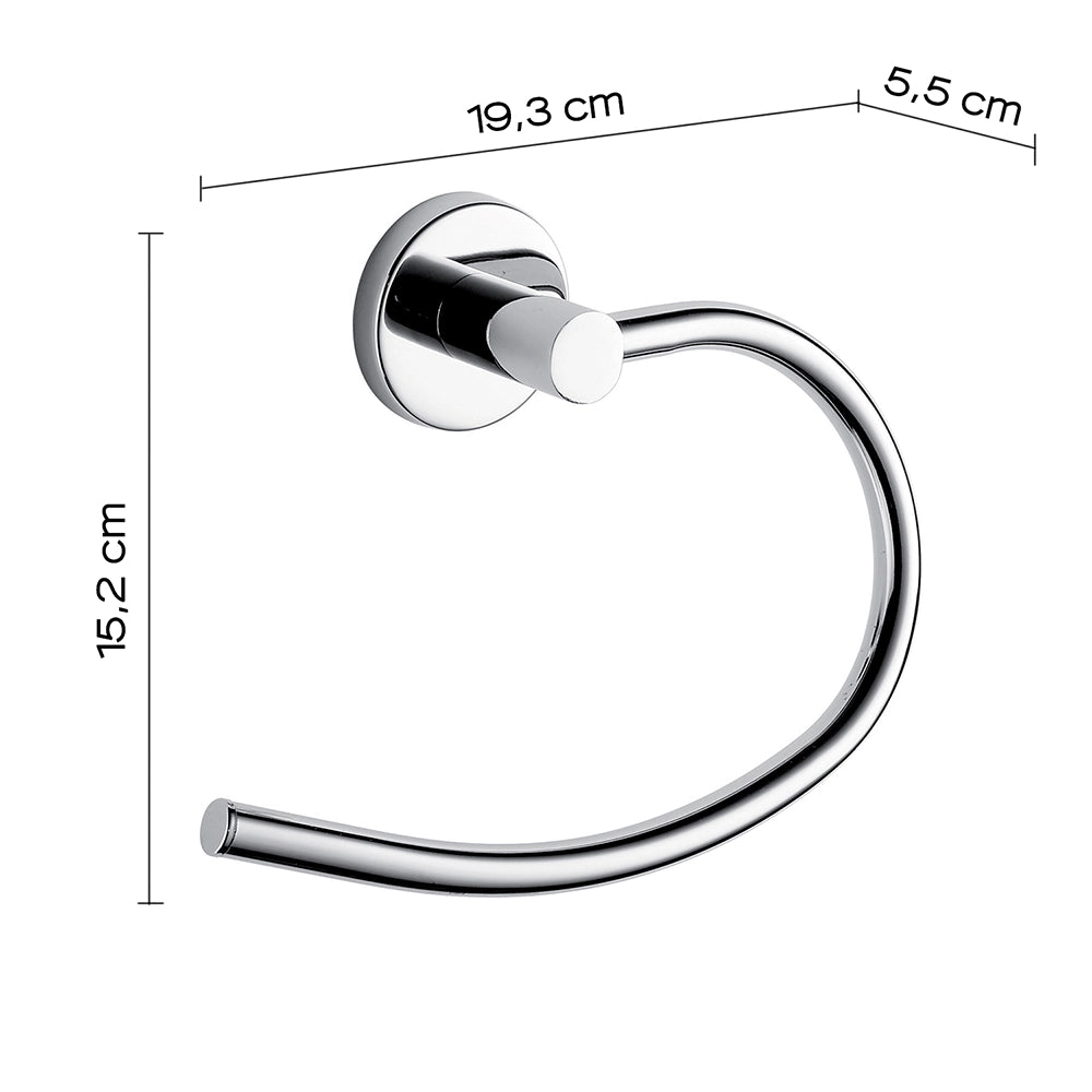 Portasalviette ad anello a muro Gedy in acciaio cromato | Felce