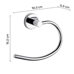 Portasalviette ad anello a muro Gedy in acciaio cromato | Felce