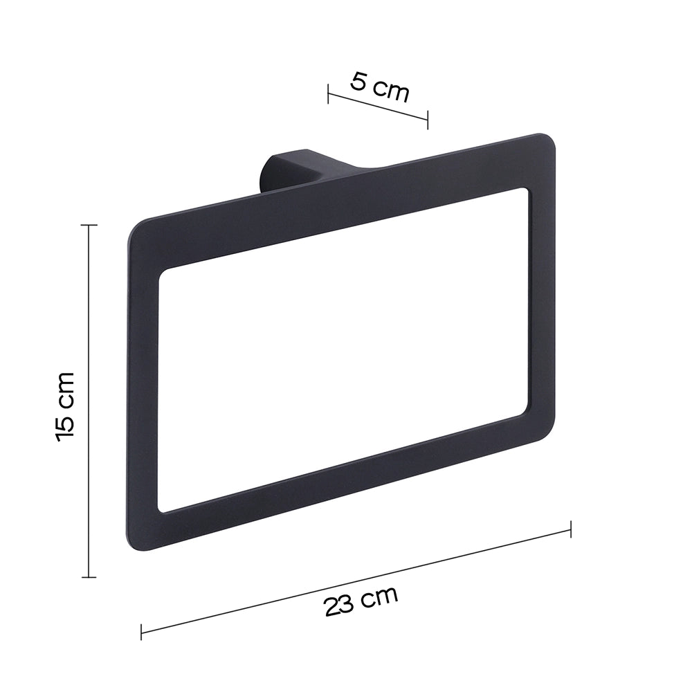 Portasalviette ad anello a muro Gedy in ottone nero opaco | Pirenei