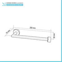 Portasalviette bagno a muro 25 cm nero in acciaio e bambù Haiti