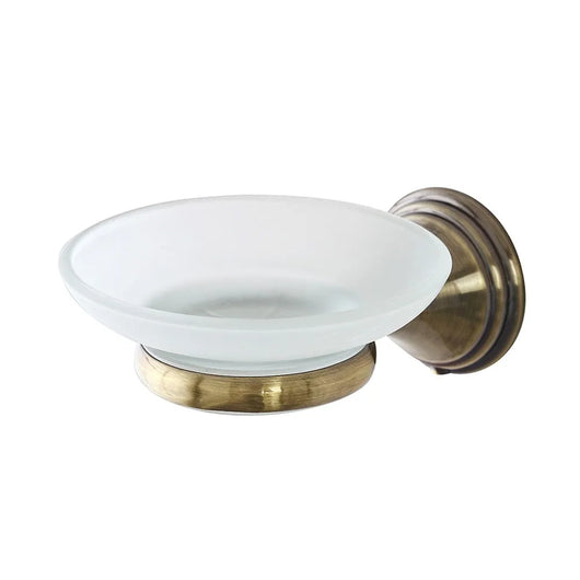 Portasapone a muro in acciaio finitura bronzo Iris