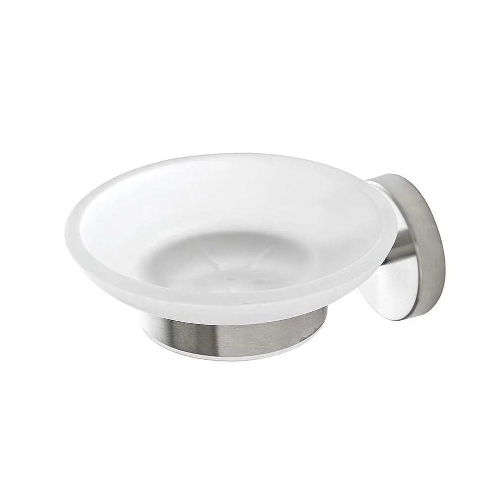 Portasapone a muro in vetro e acciaio inox satinato Galassia