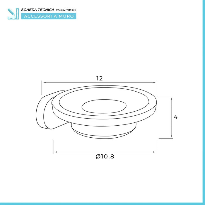 Portasapone bagno a muro Gedy serie Bernina in acciaio inox cromato e vetro