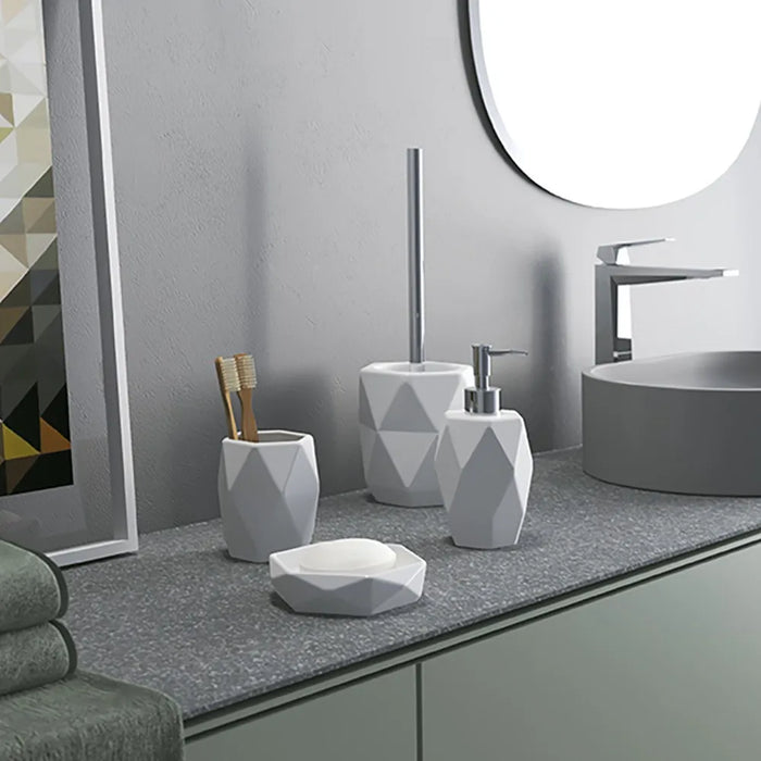 Portasapone bagno bianco da appoggio Gedy serie Dalia in ceramica