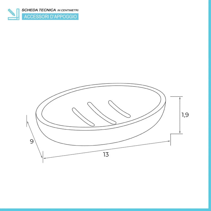Portasapone bagno in resina beige design moderno linea Sahara