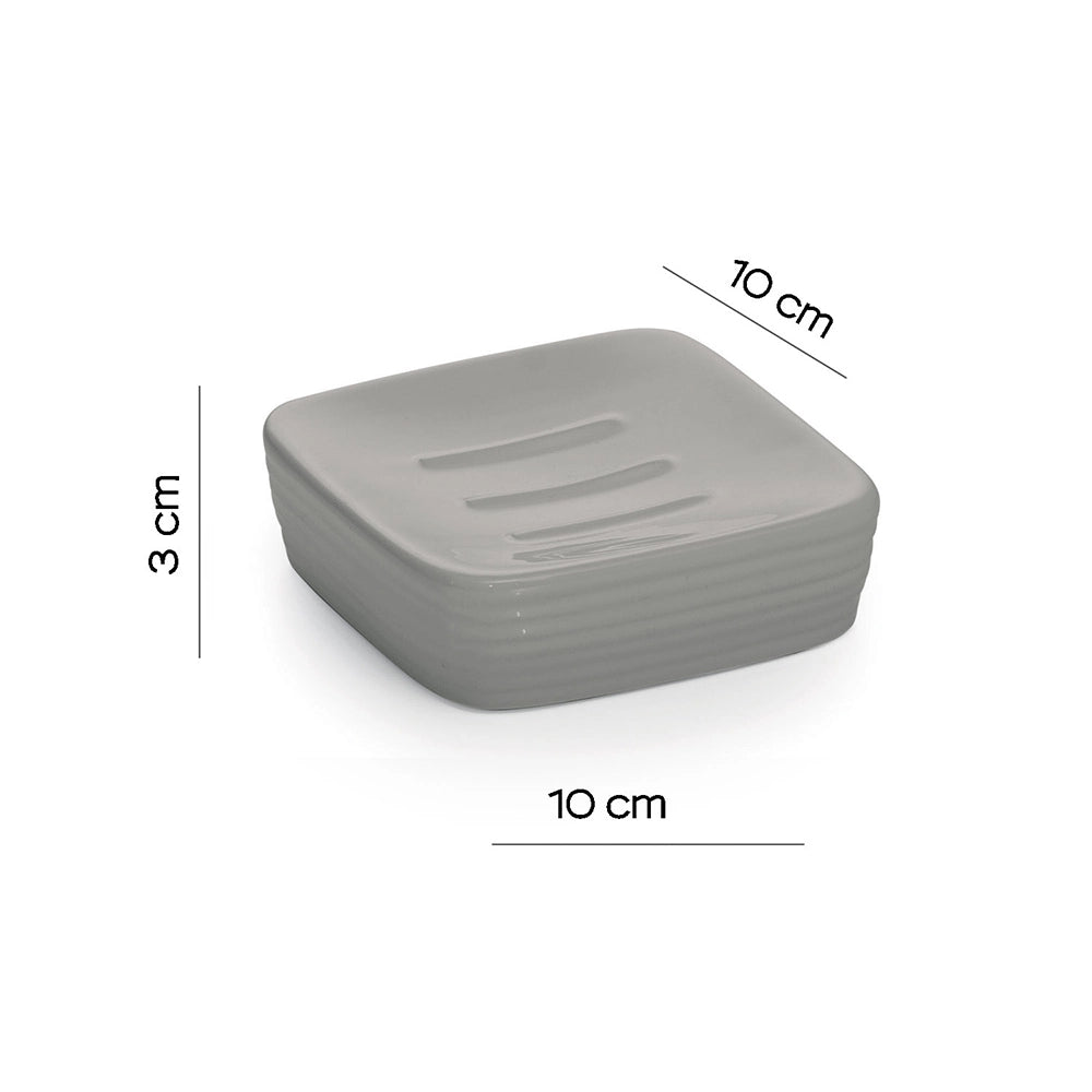 Portasapone Gedy in ceramica grigia | Kelly