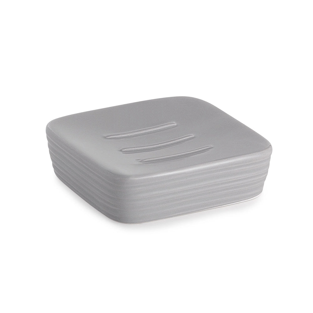 Portasapone Gedy in ceramica grigia | Kelly