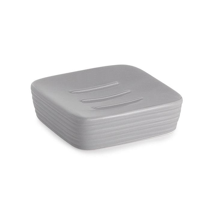 Portasapone Gedy in ceramica grigia | Kelly