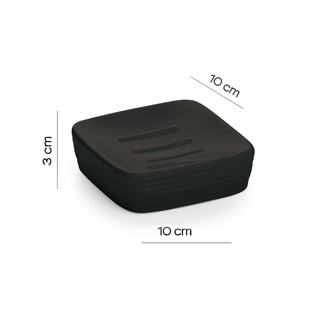 Portasapone Gedy in ceramica nera | Kelly