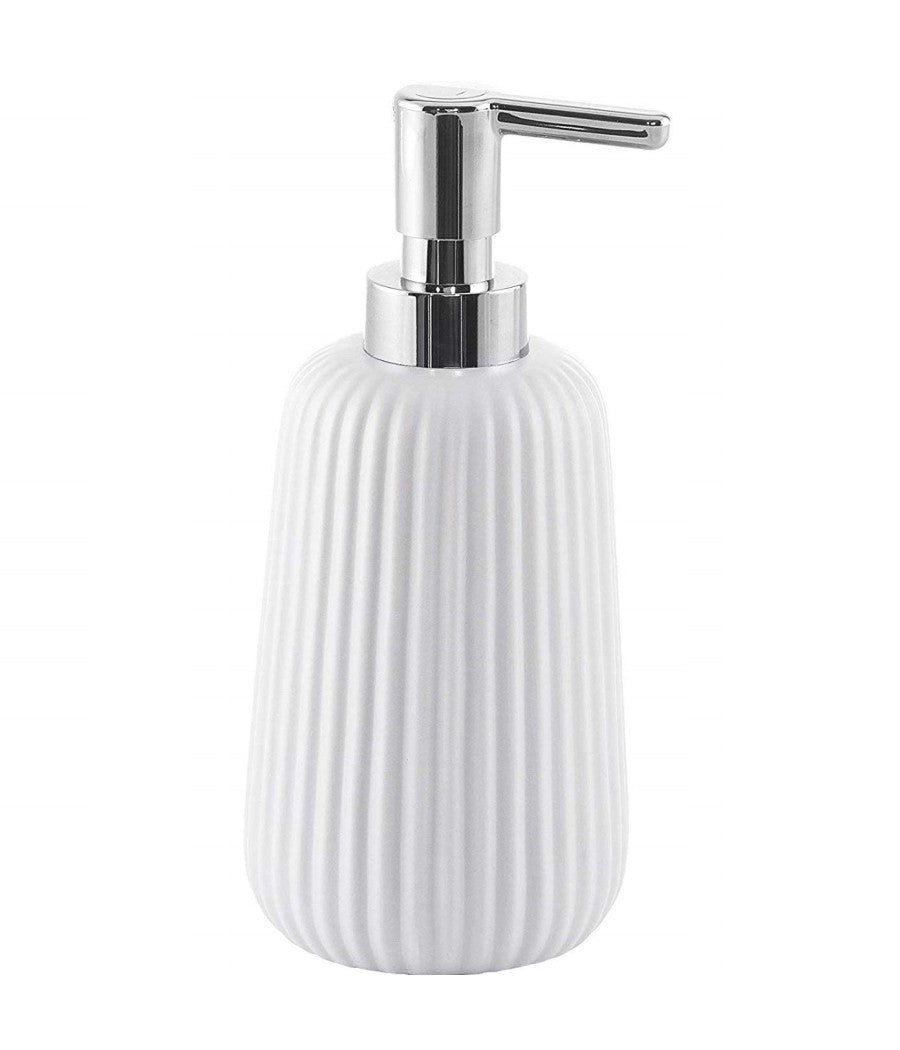 Portasapone Cilindrico Rigato Bianco Porta Sapone  10325 Dispenser Sapone         