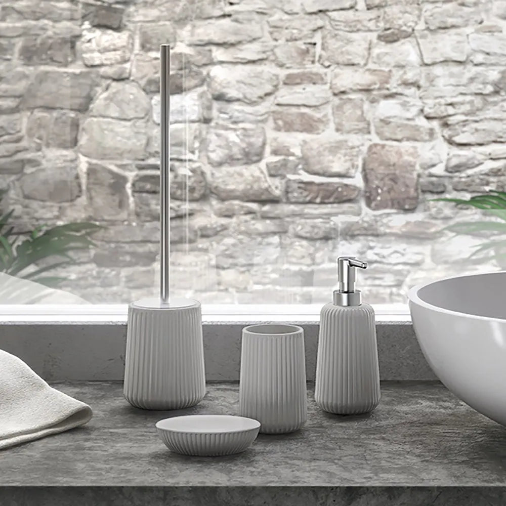 Portasapone da appoggio grigio Gedy serie Marika in ceramica