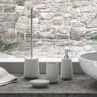 Portasapone da appoggio grigio Gedy serie Marika in ceramica