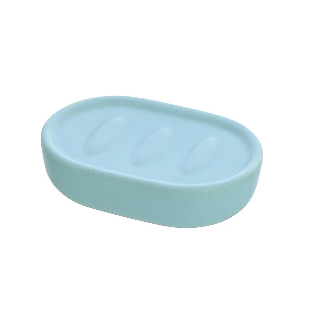 Portasapone da appoggio linea Sidney in ceramica colore turchese pastello