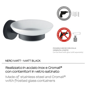 Portasapone rose nero matt | stile contemporaneo e resistente