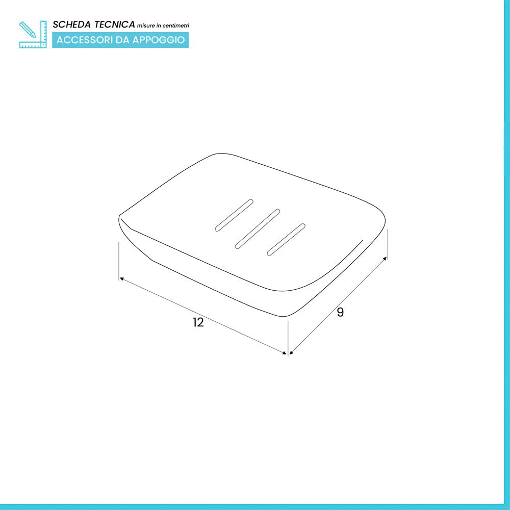 Portasapone in Ceramica Bianco Rettangolare da Appoggio Dublino