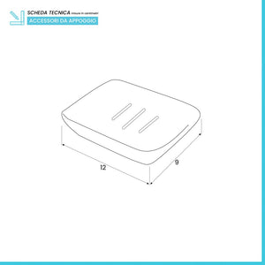 Portasapone in Ceramica Bianco Rettangolare da Appoggio Dublino