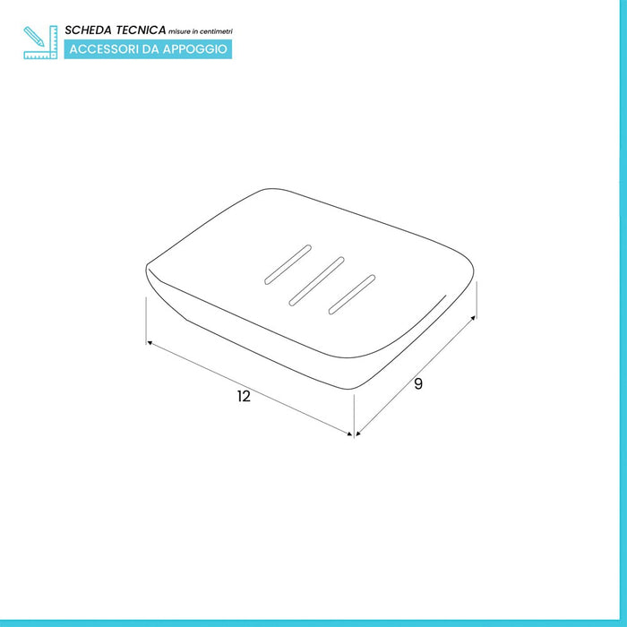 Portasapone in Ceramica Bianco Rettangolare da Appoggio Dublino
