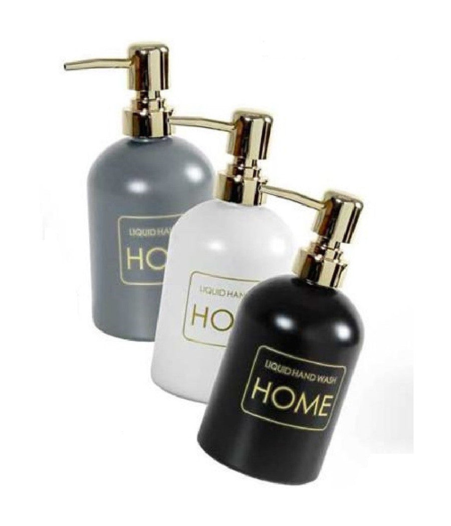 Portasapone Liquido Dosatore Dispenser 450ml Oro In Vetro Vari Colori Ass 811586         