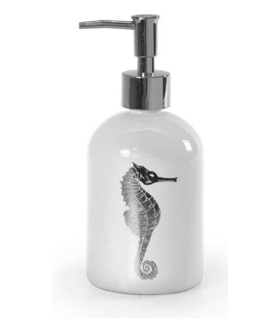 Portasapone Liquido Dosatore Silver 450 Ml 8x18cm Vetro Decori Assortiti 775666         